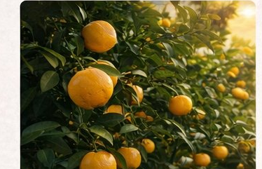 California citrus grove with ripe mandarins